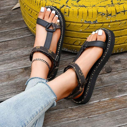 Women's Platform Print Velcro Sandals 15442500C