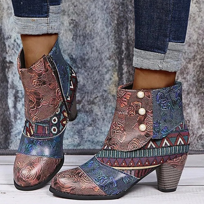 Personality Ethnic Stitching Booties