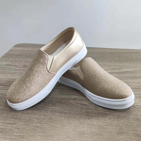 Women's Casual Sequined Slip-on Elastic Flat Sneakers 46205840S